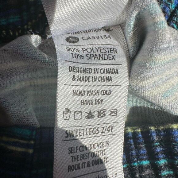 SweetLegs Girls Blue Striped Leggings Size 2-4 - Picture 4 of 5